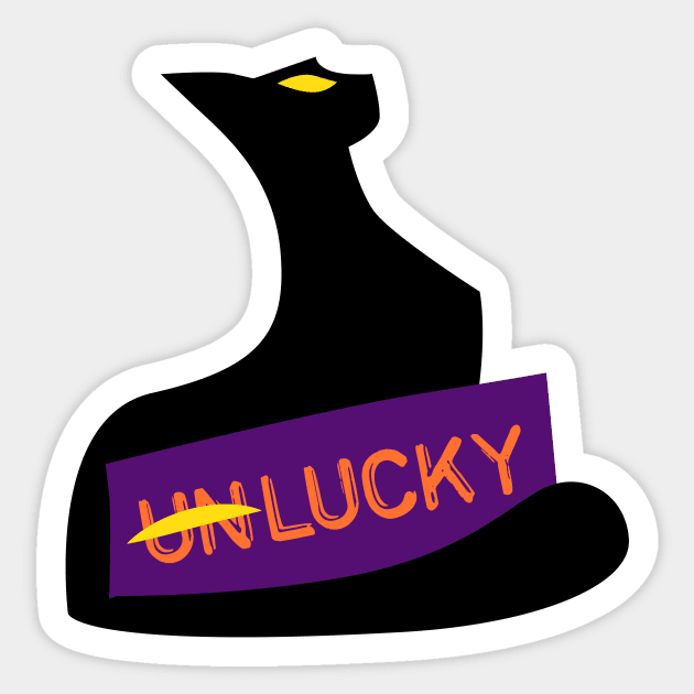 Black Lucky Cat - Witche's familiar Sticker by Alice_Wieckowska